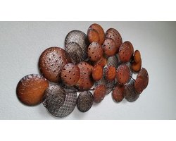 Wanddecoratie - Muur decoratie - Bruin - 102x50cm - Metaal