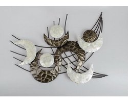 Wanddecoratie - Muur decoratie - Bruin - 80x62cm - Metaal - Boltze