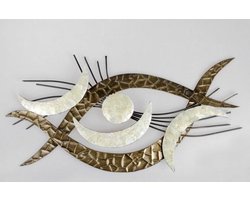 Wanddecoratie - Muur decoratie - Bruin - 96x53cm - Metaal