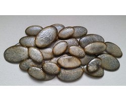 Wanddecoratie - Muur decoratie - Bruin- Grijs - 86x42cm - Metaal