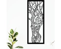 Wanddecoratie - Muurdecoratie - 20x51cm - Lichaamsboom - Metalen object - Kunstlijst - Wandversiering - Wandborden - Metaal