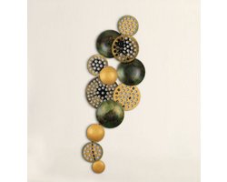 Wanddecoratie - Muurdecoratie - 42x90cm - Metalen Ronde vorm object - Kunstlijst - Wandversiering - Wandborden - Metaal