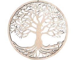 wanddecoratie - muurdecoratie - Tree of Life - Levensboom wanddecoratie - 28cm*0.5cm - houten