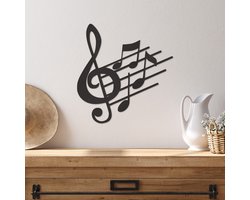 Wanddecoratie Muziek - Muurdecoratie Muzieknoot - Muurdecoratie Hout - Wanddecoratie Hout - Muurdecoratie Woonkamer - Wanddecoratie Woonkamer - Wanddecoratie Industrieel - Wanddecoratie Dieren - Home Decor - Wall Line Art - 31 x 29 cm
