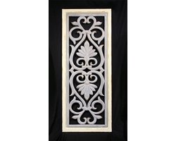 Wanddecoratie Ornament hout/metaal 42x2,3x104cm
