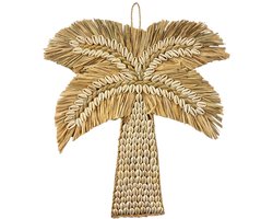 Wanddecoratie Palmboom met Schelpen - Hoogte ca. 30 cm - Handgemaakt
