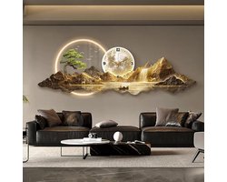 Wanddecoratie Schilderij - 3D Kunst Hangend - Woonkamer Decoratie - Geïntegreerde LED Verlichting - 120x40cm - Stijl A