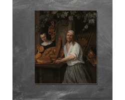 Wanddecoratie / Schilderij / Poster / Doek / Schilderstuk / Muurdecoratie / Fotokunst / Tafereel Bakker Arent Oostwaard en zijn vrouw Catharina Keizerswaard - Jan Havicksz Steen gedrukt op Dibond