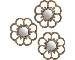 Wanddecoratie Set - Muurornamenten - Woonkamer Aankleden - Met Spiegel - 3 Stuks 25 cm - Veelkleurig