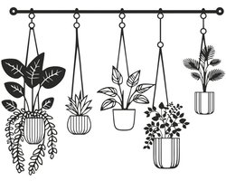 Wanddecoratie - Silhouetmuurschildering - Wanddecoratie - Metalen wanddecoratie - Slaapkamerwanddecoratie - Smeedijzeren wanddecoratie - Zwart
