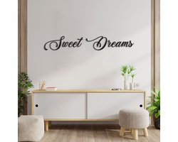 Wanddecoratie - Sweet Dreams - Hout - Wall Art - Muurdecoratie - Zwart