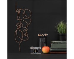 Wanddecoratie | Twee Gezichten / Two Face  | Metal - Wall Art | Muurdecoratie | Woonkamer |Bronze| 20x60cm
