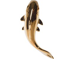 Wanddecoratie vis - Keramiek - Goud - Middel - 23 cm