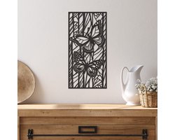 Wanddecoratie Vlinder Paneel - Muurdecoratie Vlinder Paneel - Muurdecoratie Hout - Wanddecoratie Hout - Muurdecoratie Woonkamer - Wanddecoratie Woonkamer - Wanddecoratie Industrieel - Wanddecoratie Dieren - Home Decor - Wall Line Art - 49 x 24.5 cm