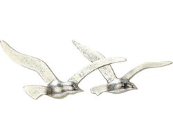 Wanddecoratie voor vogels met maritiem ontwerp - Metalen muurkunst voor hal, woonkamer en eetkamer