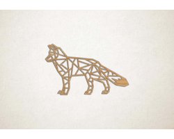 Wanddecoratie - Vos 2 - M - 54x87cm - Eiken - muurdecoratie - Line Art