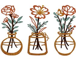 Wanddecoratie - wanddecoratie woonkamer - Wanddecoraties - 3 stuks - wanddecoratie metaal - wanddecoratie slaapkamer - wanddecoratie woonkamer metaal - wand decoratie woonkamer - wanddecoratie metaal 3d - wanddecoratie 3d