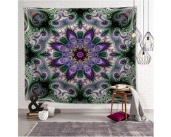Wanddecoratie - Wandkleed Wanddoek - Bohemian Sfeer - Weerbestendig Materiaal - 200x150cm - Meerkleurig Bloemen