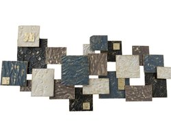 Wanddecoratie - Wandobject - Muurdecoratie - 130x60x6cm - Metaal - Goud - bruin - Beige - Grijs