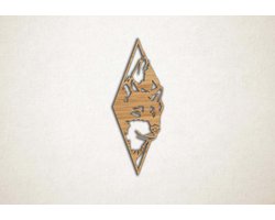 Wanddecoratie - Wolf in natuur - XS - 30x12cm - Eiken - muurdecoratie - Line Art