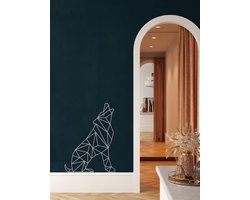 Wanddecoratie |Wolf| Metal - Wall Art | Muurdecoratie | Woonkamer | Buiten Decor |Zilver 55x75cm