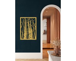 Wanddecoratie | Woud / Forest | Metal - Wall Art | Muurdecoratie | Woonkamer |Gouden| 33x46cm