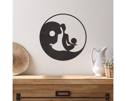 Wanddecoratie Yin Yang Budha - Muurdecoratie Budha - Muurdecoratie Hout - Wanddecoratie Hout - Muurdecoratie Woonkamer - Wanddecoratie Woonkamer - Wanddecoratie Industrieel - Wanddecoratie Dieren - Home Decor - Wall Line Art - 29 x 29 cm