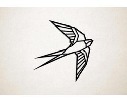 Wanddecoratie - Zwaluw - XS - 25x25cm - Zwart - muurdecoratie - Line Art