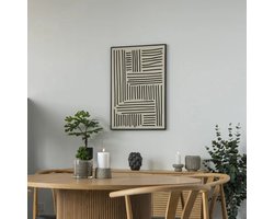 Wanddecoratie Zwart/Beige - 3x60x90 cm - Wanddecoratie Canvas Lipari A - House Nordic