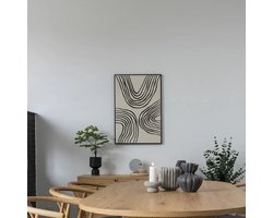 Wanddecoratie Zwart/Beige - 3x60x90 cm - Wanddecoratie Canvas Lipari B - House Nordic