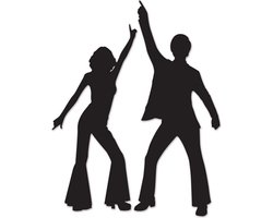 Wanddecoraties Saterday Night Fever 4 stuks - Disco decoraties - Themafeest versiering - Disco versiering