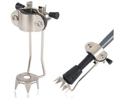 Wandelstok Reservedoppen - Antislip Stijgijzers voor Trekkingstokken - Wandelen en Bergbeklimmen - Roestvrij Staal - 5-tands ijsklauwaccessoires - met rubberen kussen - opvouwbare ijsklauwaccessoires - zilver
