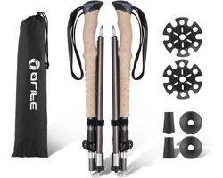 Wandelstok Telescopisch Opvouwbaar voor Dames en Heren - Reizen Kamperen Wandelen Bergbeklimmen - Lichtgewicht Carbon Trekkingstokken