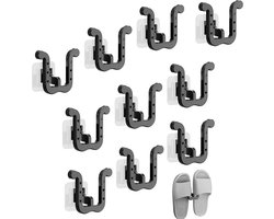 Wandgemonteerd schoenenrek - 10 stuks - Wandgemonteerd schoenenrek Zelfklevende pantoffelrek - Multifunctioneel pantoffelrek - Studio schoenenrek - Universeel - Geschikt voor smalle ruimtes kasten badkamer keuken - 8x7x3,5cm