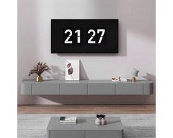 Wandgemonteerd TV Meubel 300x24x20 cm – Zwevende TV Kast met Deur & Lade, Kabelmanagement & Grote Opbergruimte – Moderne Floating Entertainment Unit voor Woonkamer & Kantoor – HomebyNicole