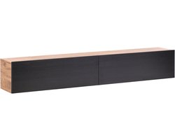 Wandgemonteerd tv-meubel GLADSTONE Bruin/zwart