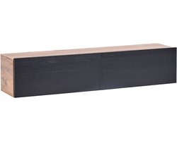 Wandgemonteerd tv-meubel GLADSTONE Bruin/zwart