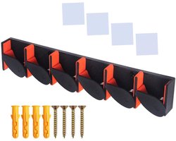 Wandgemonteerde hengelsteun - 6 hengelhouders - Verticale en horizontale wandmontage - Ruimtebesparend hengel- en molenopslagsysteem