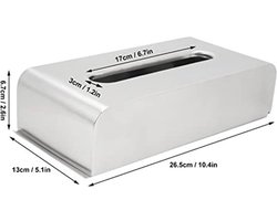 Wandgemonteerde Rechthoekige Tissuebox Cover, Stijlvolle RVS Papieren Gezicht Covers, Metalen Moderne Tissuebox Houder voor Badkamer, Slaapkamer Dressoirs, Nachttafels,