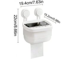 Wandgemonteerde stoffen opbergdoos, papierlade, perforatievrij, rolpapier, geschikt voor thuis en op kantoor, wit