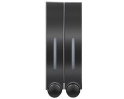 Wandgemonteerde Zeepdispenser met 2 Kamers – 2×420ml Navulbaar, Transparant & Lekvrij – ABS Kunststof Zeepverdeler voor Badkamer & Keuken