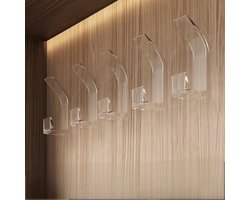 Wandhaak - 5 stuks - Wandgemonteerde kapstok - 2,8*2*7,6 cm - Voor het ophangen van jassen, sjaals, handtassen, enz. - Wandgemonteerd achter de toegangsdeur - Hoge en lage haken zonder ponsen - Zelfklevend - Klevend kledingrek achter de deur