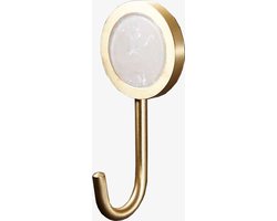 Wandhaak Katja | Handdoekhaakjes | Goud Wit | Twee stuks | Luxe design | Multifunctioneel | Wandhaakjes | Handdoekhouder | Goud Witte Handdoek Haakjes | Lijm wandhaak | Kapstokhaak