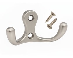 Wandhaak klein Nikkel Satijn - kapstokhaakje - jashaakje - kledinghaakje