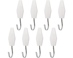 Wandhaak set van 8 - Betonnen haken voor muur zonder sporen - Multifunctioneel en stijlvol (wit)