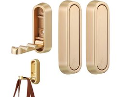 Wandhaken - Opvouwbare - kapstok - haken - muurbevestiging van zinklegering - zwaar belastbare wandhaak - Badkamer haken - Keuken haken- Kapstok - voor het ophangen van jassen, sjaals, hoeden, gewaden, sleutels en handtassen - Goud - 2 stuks