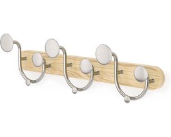 Wandhaken Organisator met 9 Haken van FSC Hout - Decoratieve Kleding & Handdoek Houder