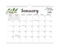 Wandkalender 2026-2027 - 18 Maanden Academische Planner- Maandoverzicht met Dik Papier - Planning voor Kantoor en Thuis - Agenda voor Studenten en Professionals - 35x28 cm - 1 Kalender