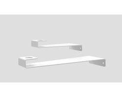 Wandkandelaar I Kaarshouder wit staal lang