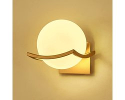 Wandkandelaar - Moderne wandkandelaar uit het midden van de eeuw - LED Creatief - Elegante wandkandelaar - Voor nachtkastje, woonkamer, slaapkamer, badkamer, spiegel, entree - Goud